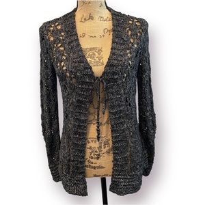 CHICO’S Crochet Tie Front Cardigan Y2K Inspired Small